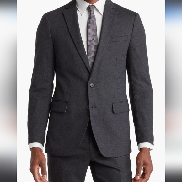 Original Penguin NWT Men Birdseye Wool Blend Sport Coat Black Slim Fit…